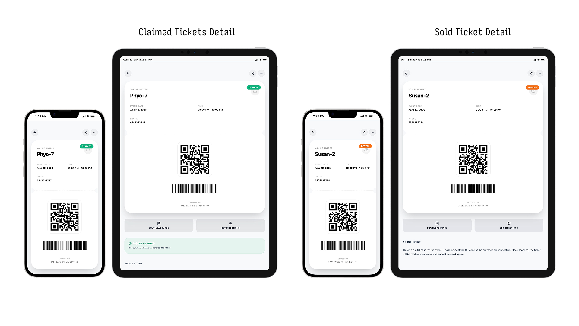 Claimed & Sold Tickets