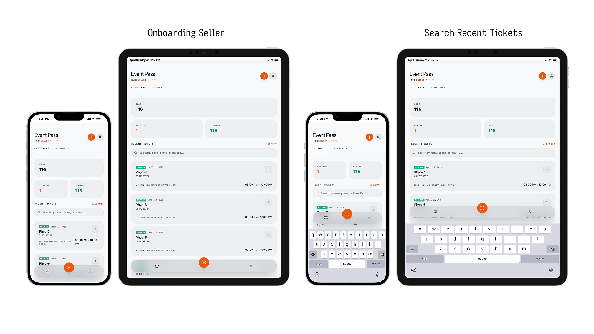 Search & Recent Tickets